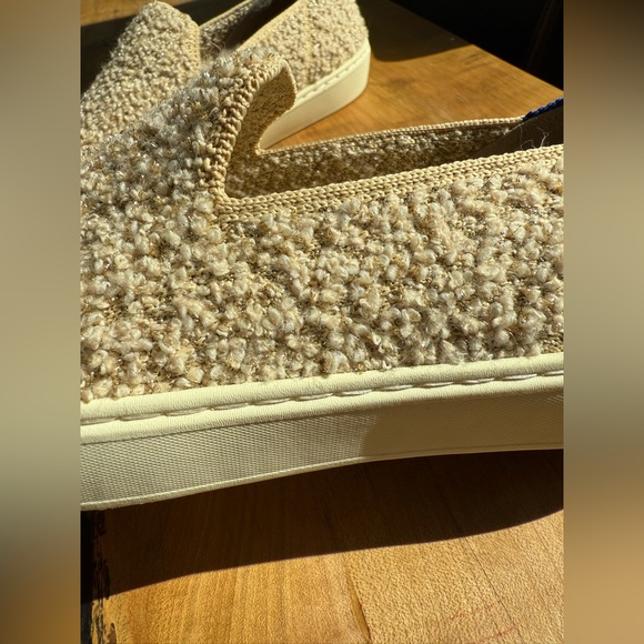 NWOT Rothy's The Original Slip On Sneaker - Honeybun Shimmer Bouclé size 8.5 - Picture 6 of 7